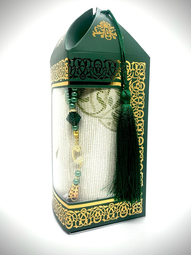 Boxed Prayer mat with Tasbih